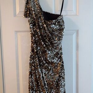 Glamorous One-Shoulder Sequin Dress